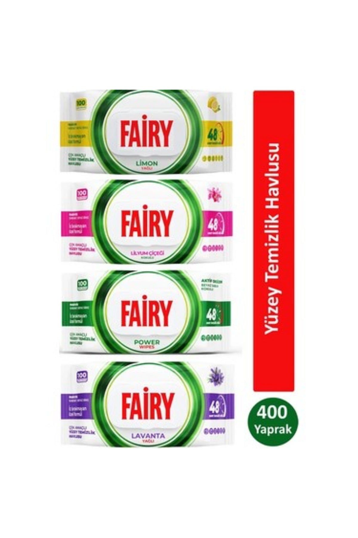 Surface Cleaning Wipes, Mixed Pack, 4 x 100 wipes