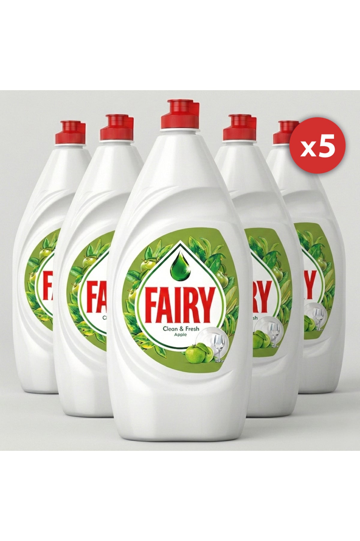 Set of 5 Pieces Liquid Dishwashing Detergent 750ml Apple