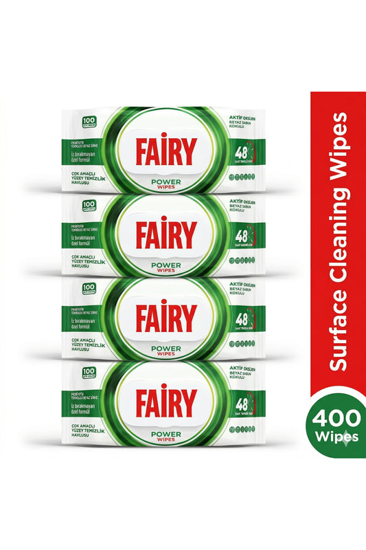 Surface Cleaning Power Wipes x4 Pack (Total 400 Wipes)