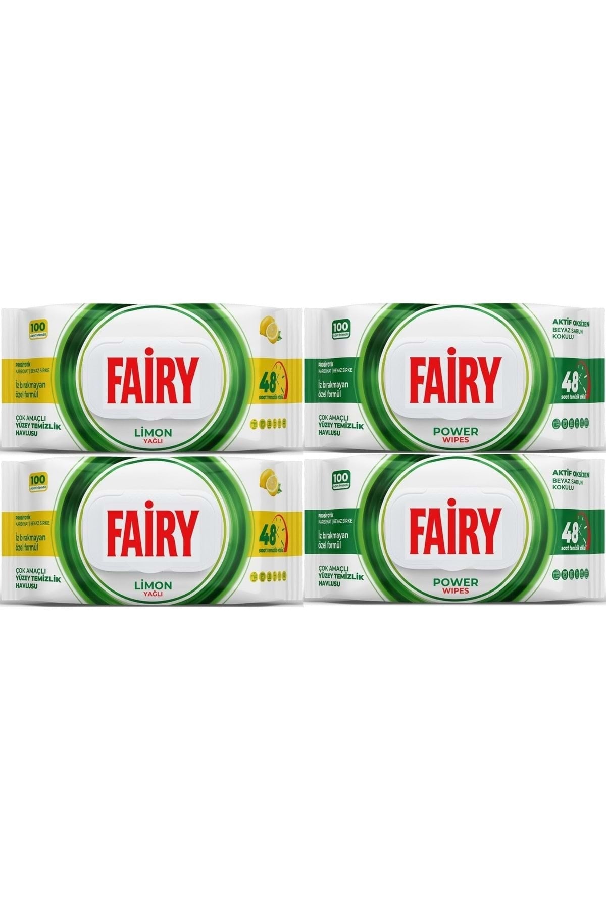 Surface Cleaning Towel Lemon Oil and Active Oxygen x4 pack (100 Wipes - Total 400 Sheets)