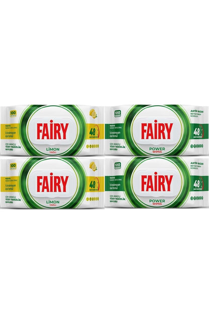 Surface Cleaning Towel Lemon Oil and Active Oxygen x4 pack (100 Wipes - Total 400 Sheets)