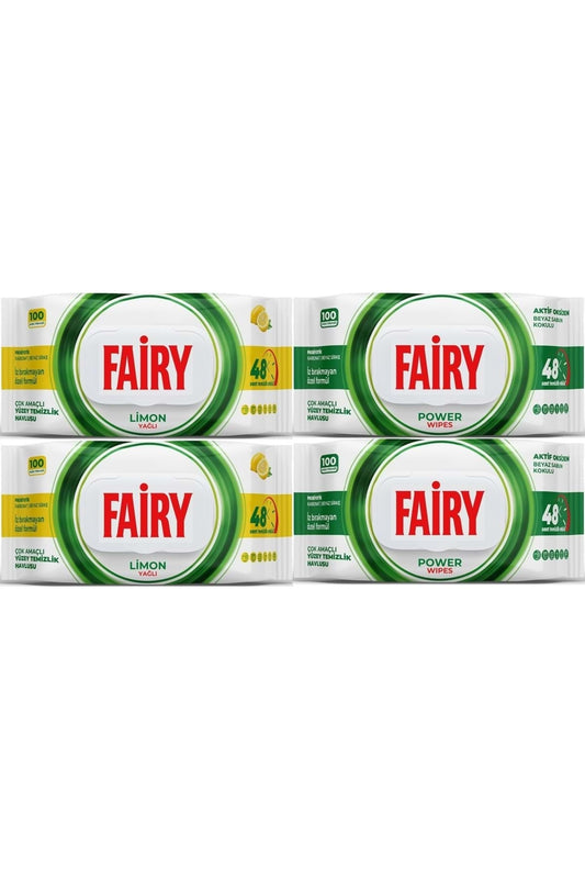 Surface Cleaning Towel Lemon Oil and Active Oxygen x4 pack (100 Wipes - Total 400 Sheets)