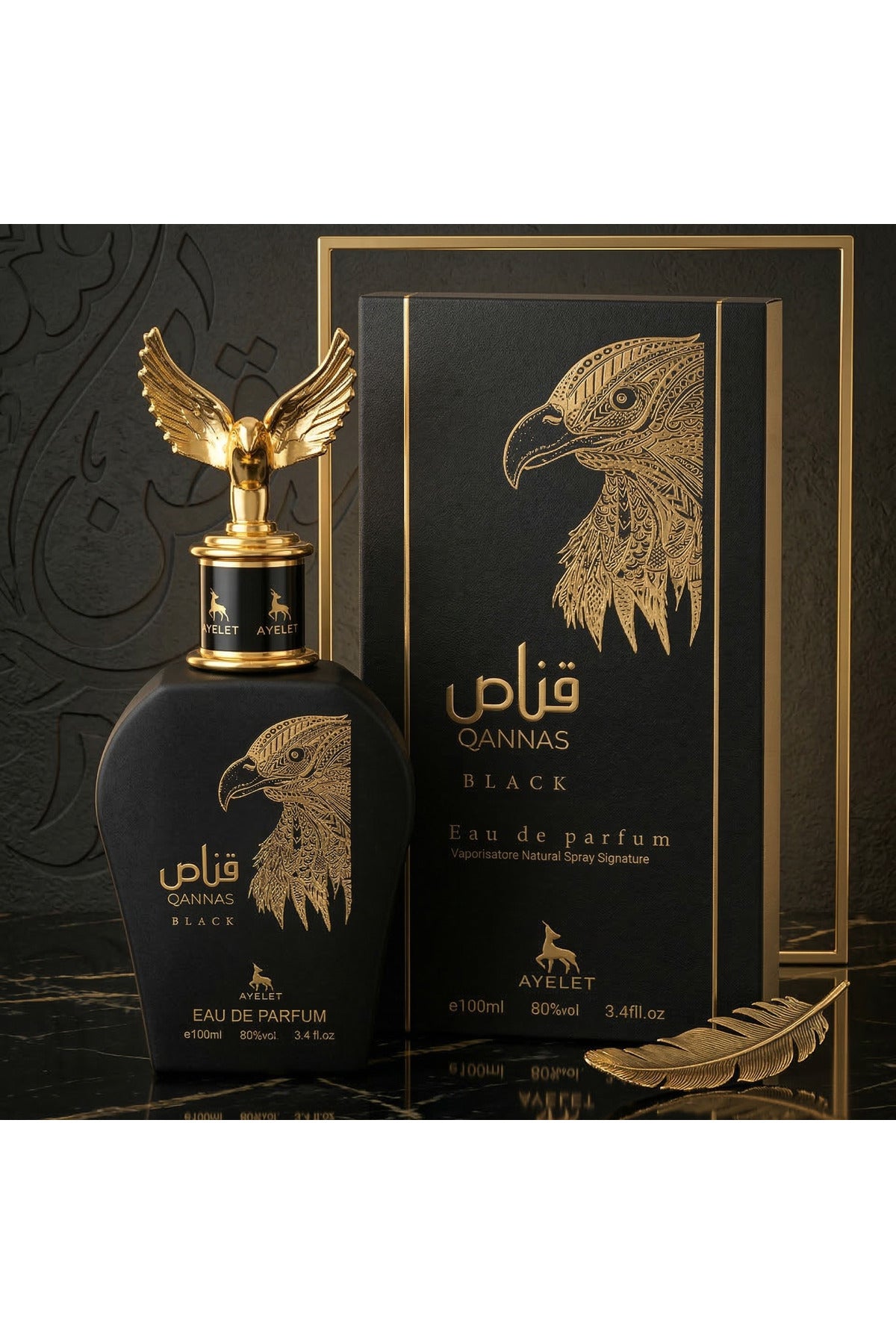 Set of 5 Oriental Perfumes (3xMan + 2xWoman) - Taseer + Sarah + Eclat + Antarctic Pink + Qannas Black