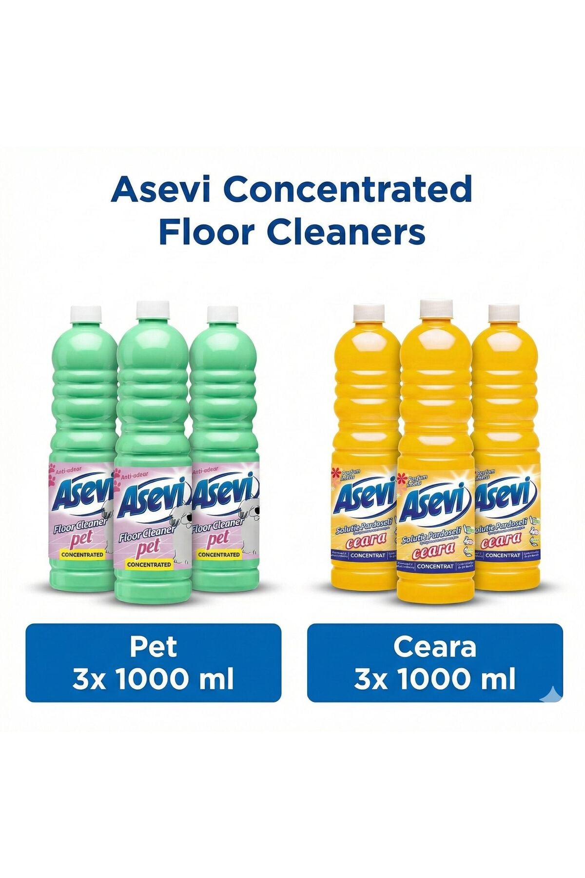 Pet Floor Cleaner 1L X3 + Floor Wax Solution 1L X3