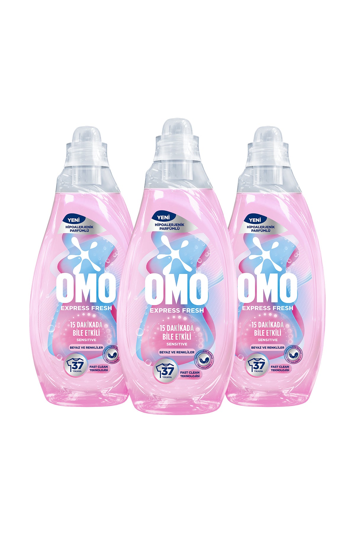 Express Fresh Sensitive Liquid Laundry Detergent for Whites and Colors 1480ml x3