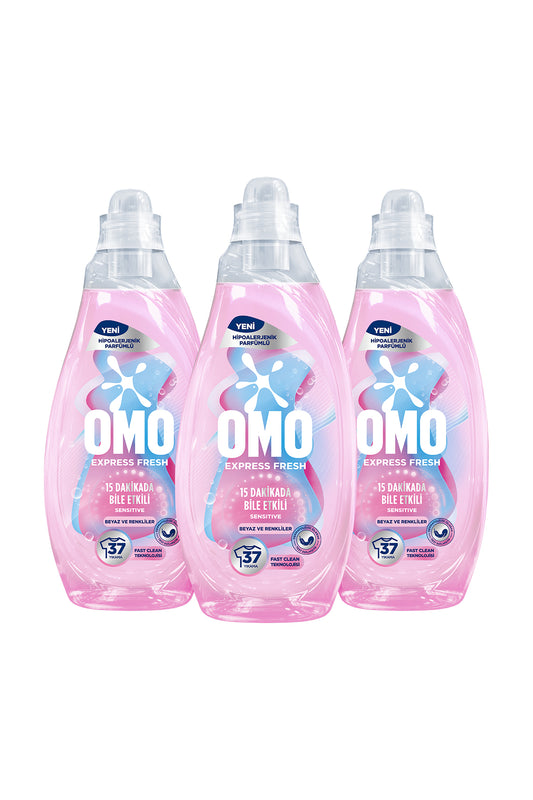 Express Fresh Sensitive Liquid Laundry Detergent for Whites and Colors 1480ml x3