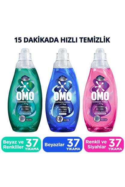 Express Fresh Liquid Detergent 1480 ml Ultra White x1 Colored and Black x1 Odor Remover x1