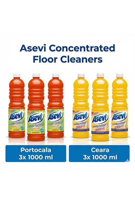Orange Floor Cleaner 1L X3 + Floor Wax Solution 1L X3